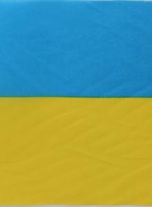 Фото 1 Прапор України з Тризубцем 14*21см, 30см паличка